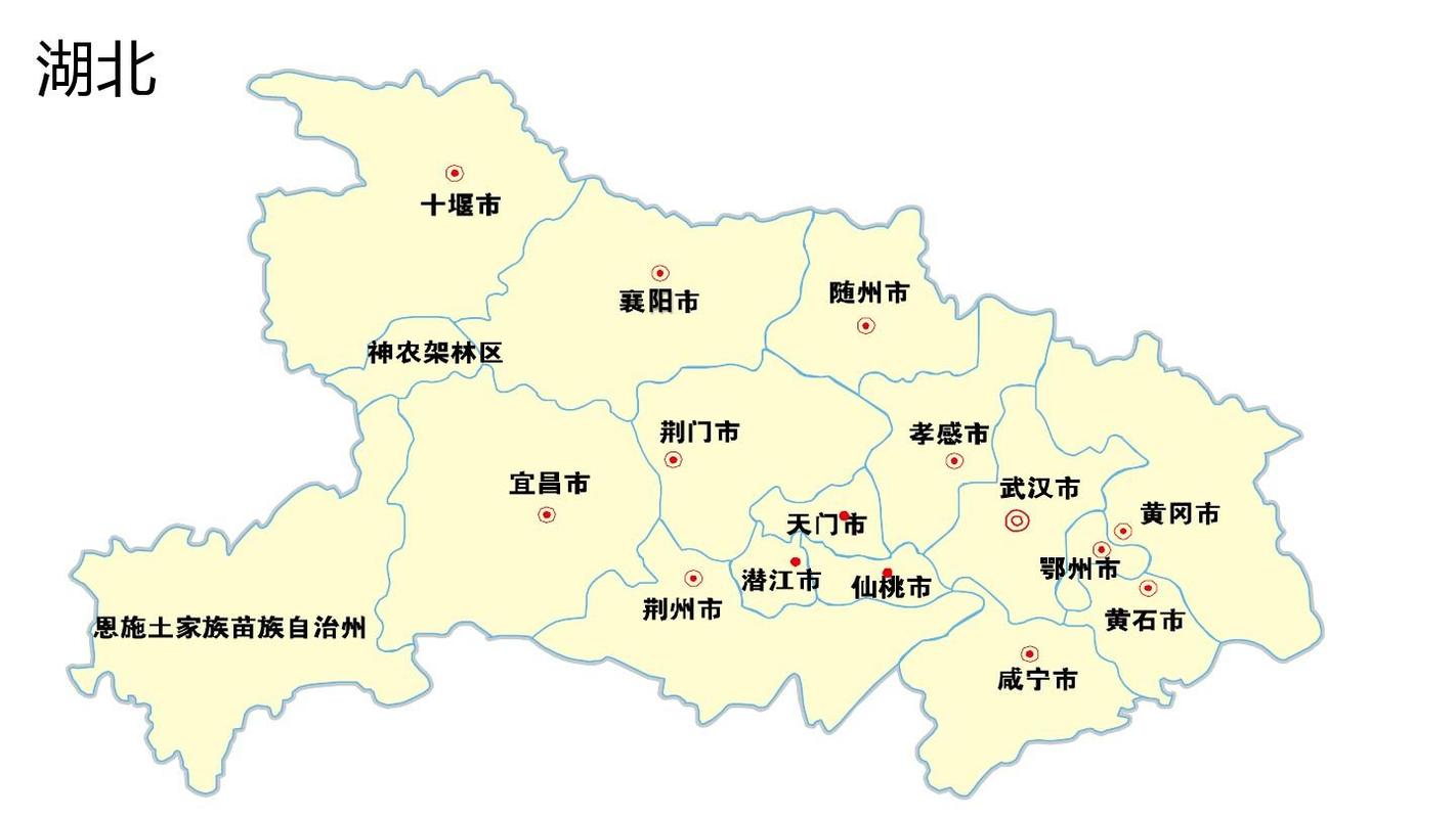 湖北地图各市县_湖北地图区域